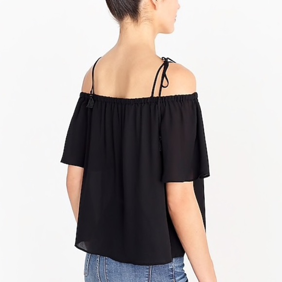 NWT J.Crew Tie Cold Shoulder Top - Picture 4 of 5